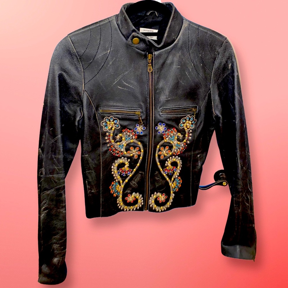 Distressed Authentic Leather Jacket
